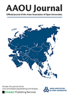Cover of Asian Association of Open Universities Journal